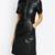 Women’s black lambskin leather dress zip front shirt dress with pockets