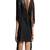 Women’s black real lambskin leather dress fringe sleeve shift dress