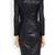 Women’s black lambskin leather dress long sleeve bodycon midi dress