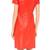 Women’s red lambskin leather short sleeve bodycon dress with round neck