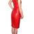 Women’s genuine lambskin red leather dress with cap sleeve