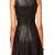 Women’s genuine lambskin black leather dress sleeveless fit & flare dress
