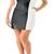 Women’s black & white colorblock genuine leather sleeveless dress