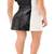 Women’s black & white colorblock genuine leather sleeveless dress