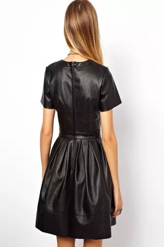 women's black lambskin leather dress sleeveless fit exclusive