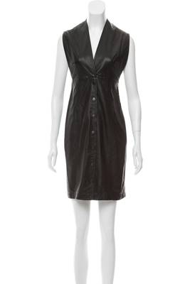 women's lambskin leather dress sleeveless fit 1