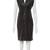Women’s genuine lambskin leather sleeveless v-neck button front dress