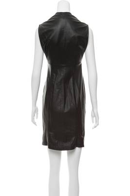 women's lambskin leather dress sleeveless fit 2