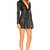 Women’s genuine lambskin leather deep v-neck zipper mini dress