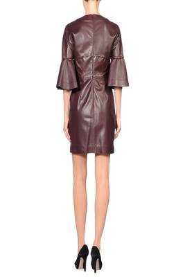 women's burgundy lambskin leather dress classic zip up style 2