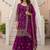 Fantastic Purple Zari Work Georgette Wedding Wear Sharara Suit
