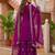 Fantastic Purple Zari Work Georgette Wedding Wear Sharara Suit
