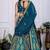 Peacock Blue color Plain with crease work Fox Georgette Lehanga Choli Set