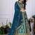 Peacock Blue color Plain with crease work Fox Georgette Lehanga Choli Set