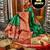 Green red soft silk blend banarasi jacuard work designer party wear saree with unstitched blouse piece