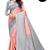 Peach grey soft silk blend banarasi jacuard work designer party wear saree with unstitched blouse piece