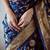 Blue soft silk blend banarasi jacuard work designer party wear saree with unstitched blouse piece
