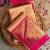 Peach pink soft silk blend banarasi jacuard work designer party wear saree with unstitched blouse piece