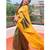 Green yellow soft silk blend banarasi jacuard work designer party wear saree with unstitched blouse piece