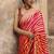 Red soft silk blend banarasi jacuard work designer party wear saree with unstitched blouse piece