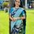 Blue rama soft silk blend banarasi jacuard work designer party wear saree with unstitched blouse piece