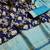 Blue rama soft silk blend banarasi jacuard work designer party wear saree with unstitched blouse piece