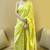 Yellow soft silk blend banarasi jacuard work designer party wear saree with unstitched blouse piece