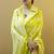 Yellow soft silk blend banarasi jacuard work designer party wear saree with unstitched blouse piece