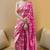Pink soft silk blend banarasi jacuard work designer party wear saree with unstitched blouse piece