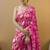Pink soft silk blend banarasi jacuard work designer party wear saree with unstitched blouse piece