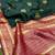Green pink soft silk blend banarasi jacuard work designer party wear saree with unstitched blouse piece