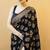 Black soft silk blend banarasi jacuard work designer party wear saree with unstitched blouse piece