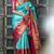 Sky blue pink soft silk blend banarasi jacuard work designer party wear saree with unstitched blouse piece