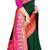Green pink soft silk blend banarasi jacuard work designer party wear saree with unstitched blouse piece