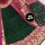 Green pink soft silk blend banarasi jacuard work designer party wear saree with unstitched blouse piece