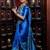 Blue rama soft silk blend banarasi jacuard work designer party wear saree with unstitched blouse piece