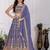 Lavender color Embroidery With Multi Thread & Sequence Work  Fox Georgette Lehanga Choli Set