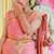 Baby pink soft silk blend banarasi jacuard work designer party wear saree with unstitched blouse piece