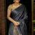 Grey soft silk blend banarasi jacuard work designer party wear saree with unstitched blouse piece