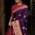 Wine pink soft silk blend banarasi jacuard work designer party wear saree with unstitched blouse piece