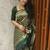 Green soft silk blend banarasi jacuard work designer party wear saree with unstitched blouse piece