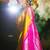 Yellow pink soft silk blend banarasi jacuard work designer party wear saree with unstitched blouse piece
