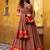 Super Brown Zari Work Chanderi Marriage Wear Half Saree Lehenga