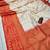 Off white red soft silk blend banarasi jacuard work designer party wear saree with unstitched blouse piece