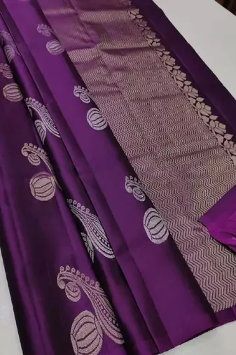 Wine silk blend banarasi saree with unstitched blouse piece