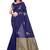Blue soft silk blend banarasi jacuard work designer party wear saree with unstitched blouse piece