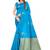 Turquoise  soft silk blend banarasi jacuard work designer party wear saree with unstitched blouse piece