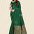 Green soft silk blend banarasi jacuard work designer party wear saree with unstitched blouse piece