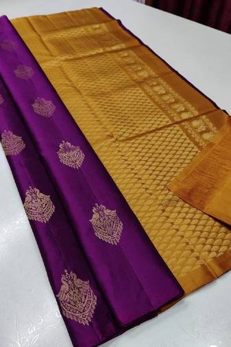 Wine soft silk blend banarasi jacuard work designer party wear saree with unstitched blouse piece