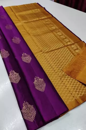 Wine soft silk blend banarasi jacuard work designer party wear saree with unstitched blouse piece